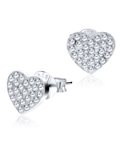 Heart Shaped With Rhinestone Stud Earring STS-3030